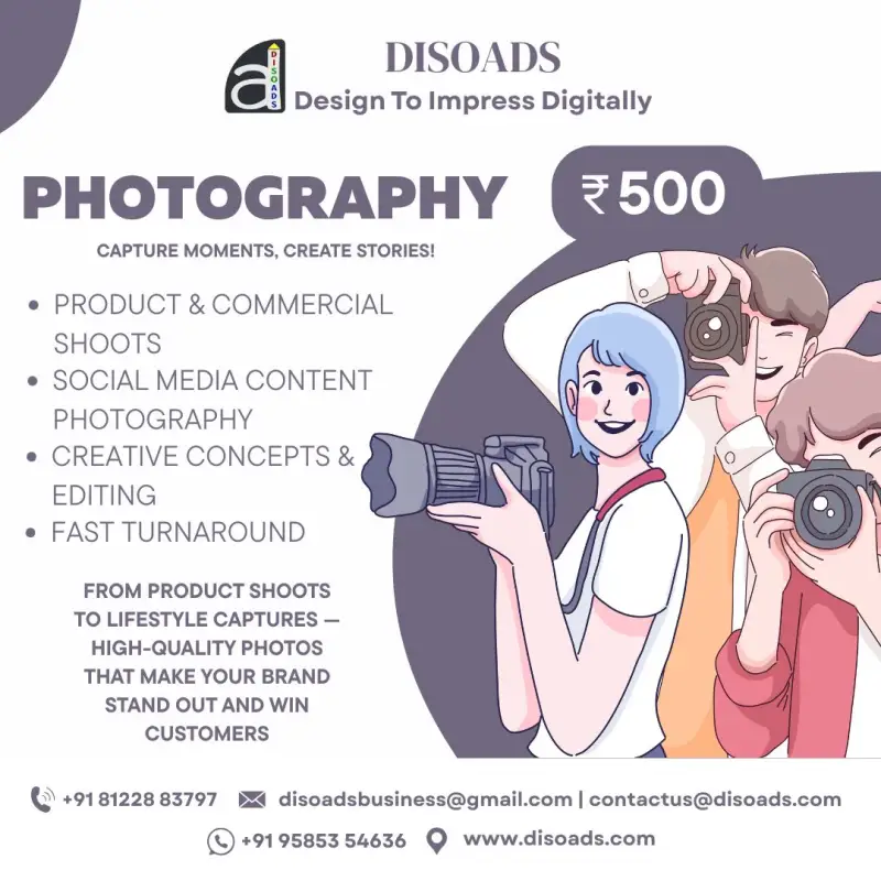 Professional Photography Services Madurai | Product, Commercial & Social Media Shoots